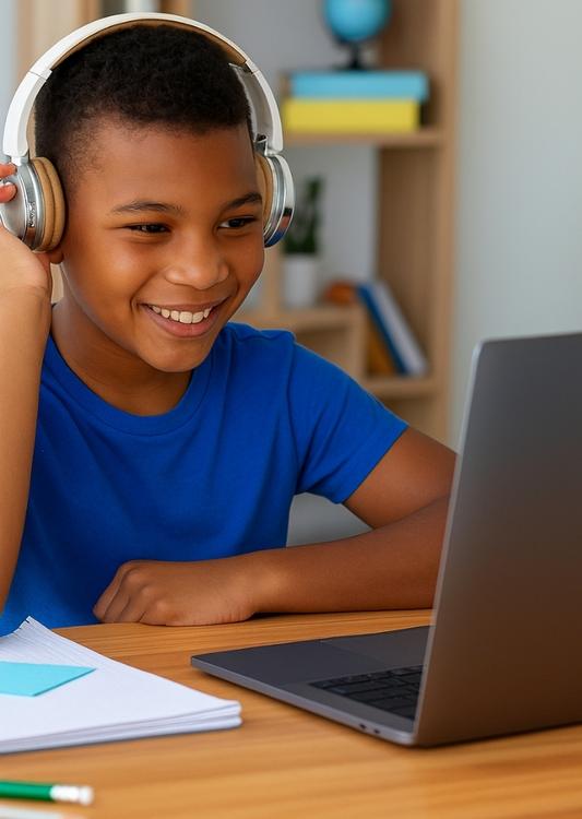 A child attending online Quran classes at Muhammadan Quran School